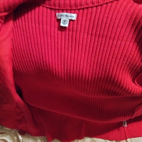 Red, med., Croft&Barrow zipup sweater. Still in great shape! - Picture 3 of 3